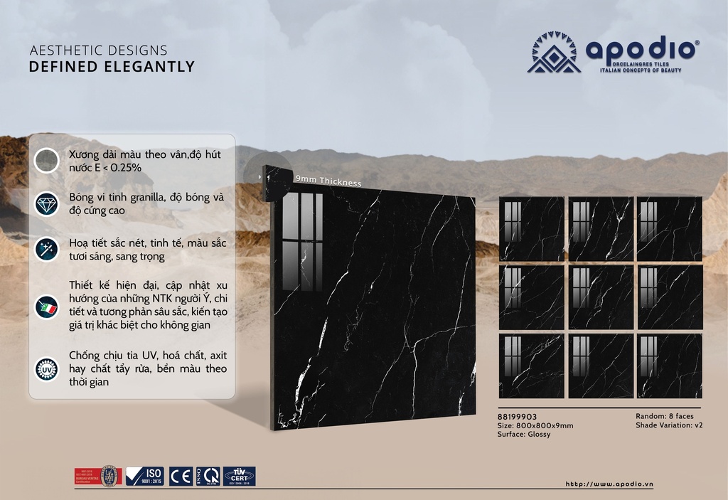 Gạch ốp lát Apodio 88199903 (Bóng vi tinh)