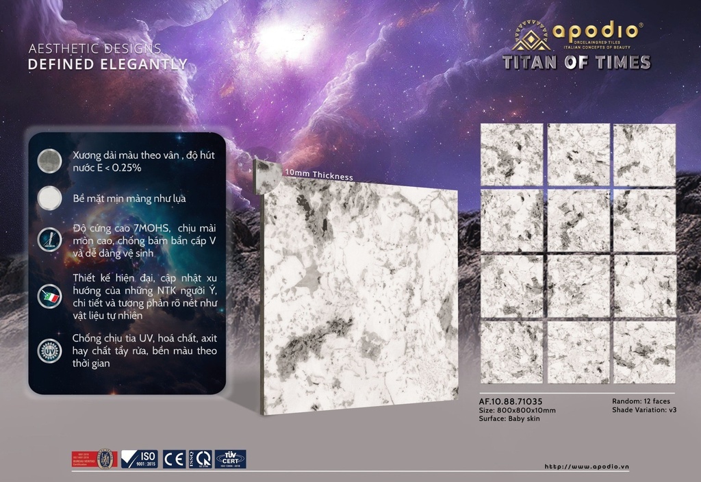 Gạch ốp lát Apodio 80x80 AF.10.88.71035 - Matt mịn