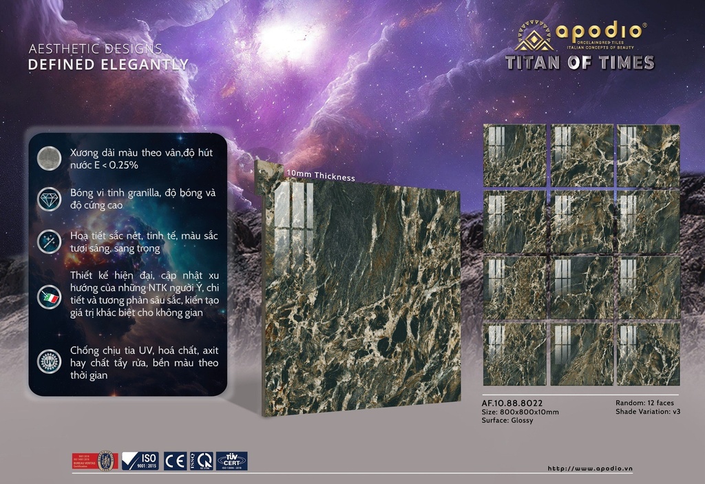 Gạch Apodio 80x80 AF.10.88.8022 - Bóng