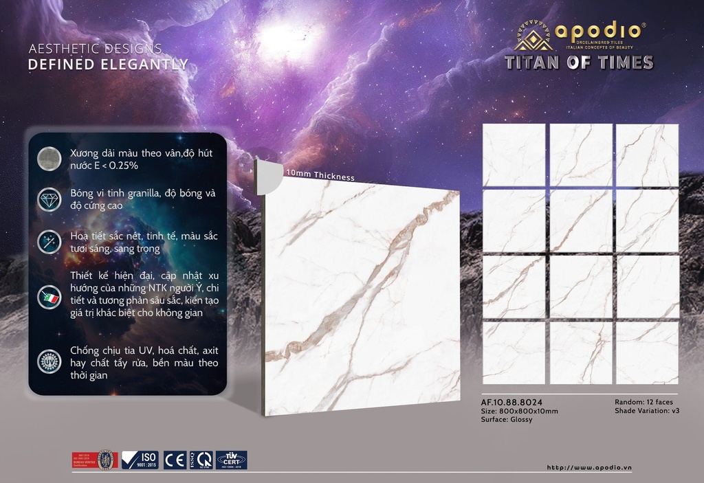 Gạch Apodio 80x80 AF.10.88.8024 - Bóng