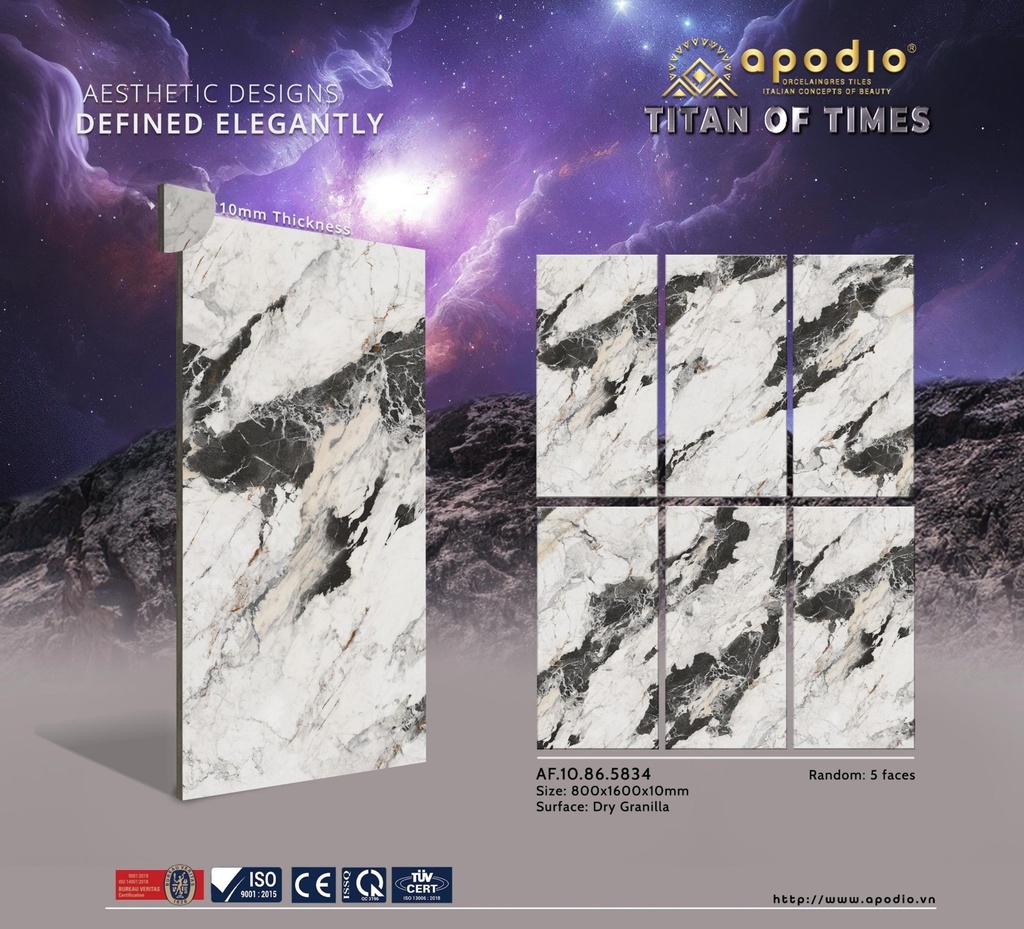 Gạch ốp lát Apodio 80x160 AF.10.86.5834 (Tele Di Marmo)