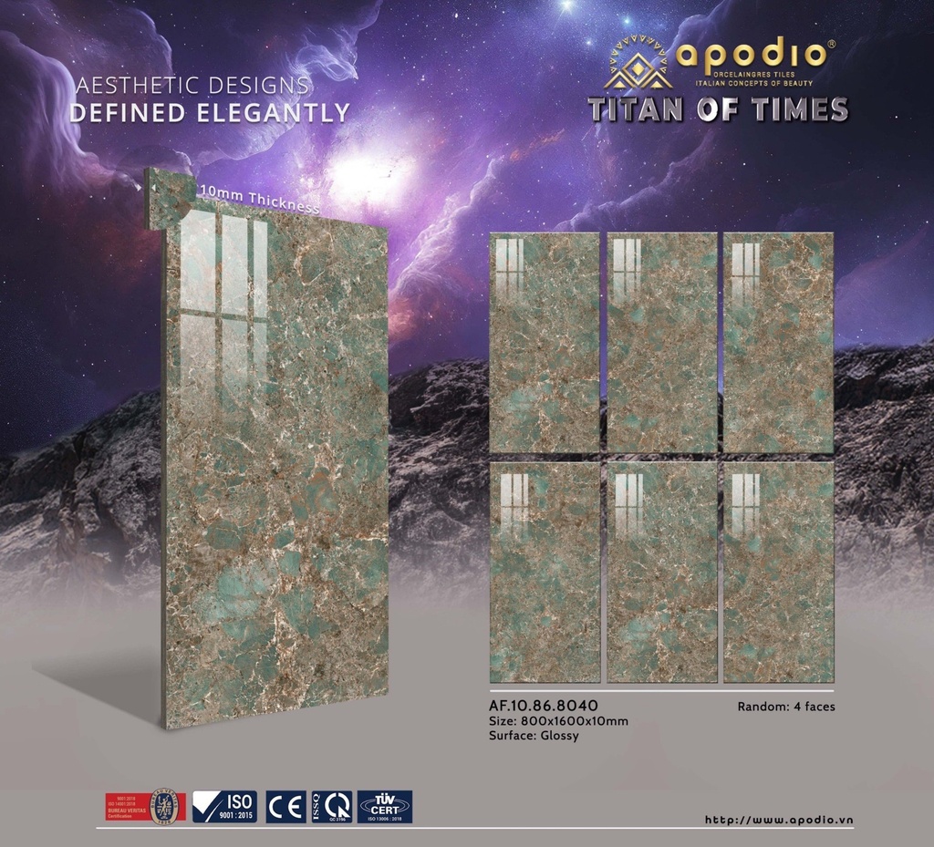 Gạch ốp lát Apodio 80x160 AF.10.86.8040 (Amazonite)