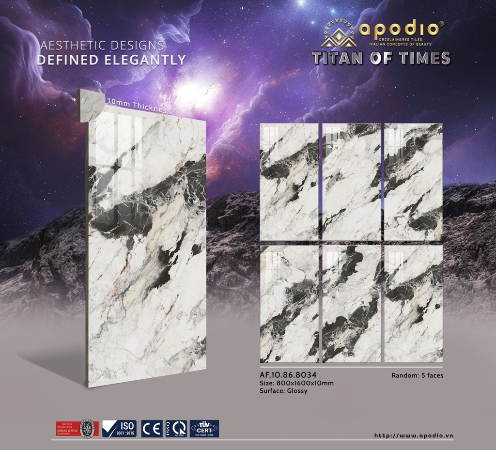 Gạch ốp lát Apodio 80x160 AF.10.86.8034 (Tele Di Marmo)