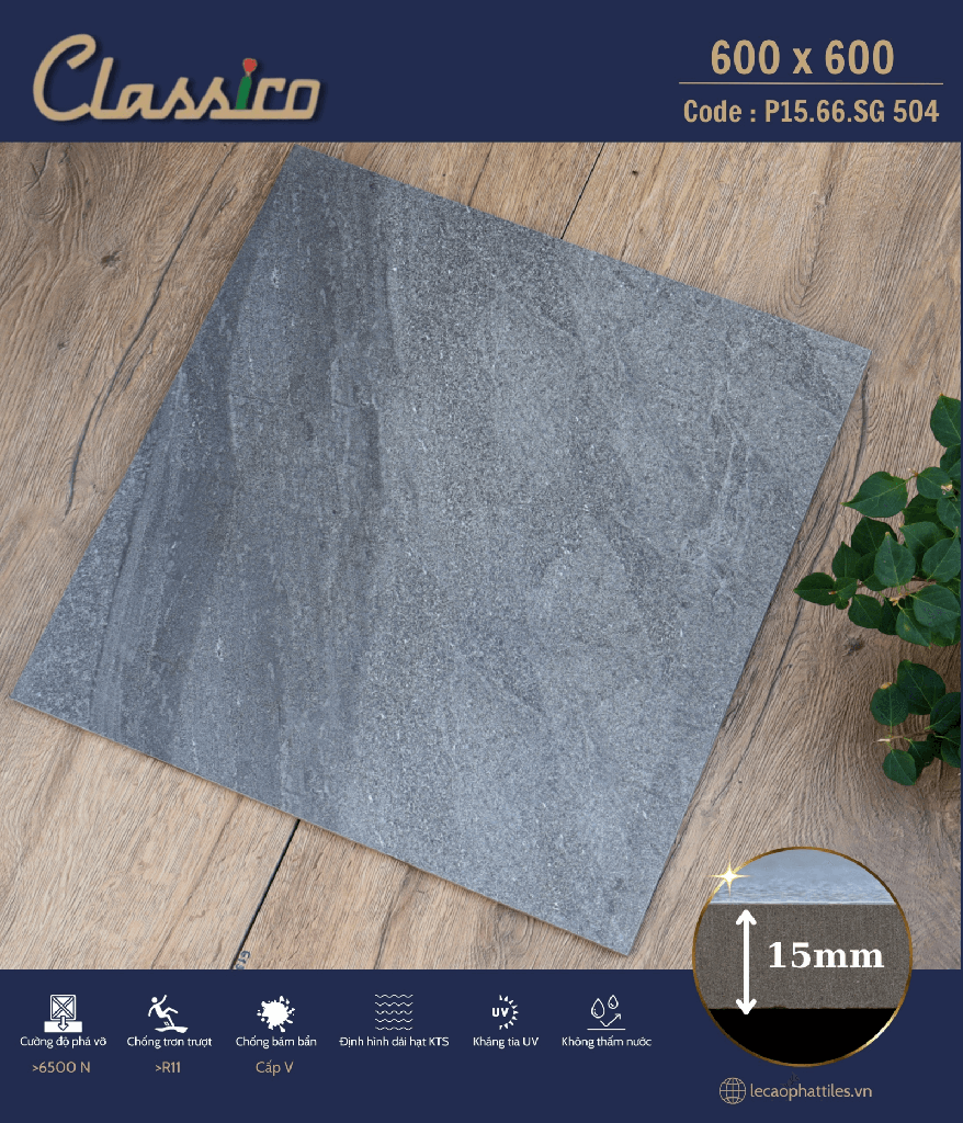 Gạch ốp lát Apodio CLASSICO P1566SG504 (Mờ) (15mm)