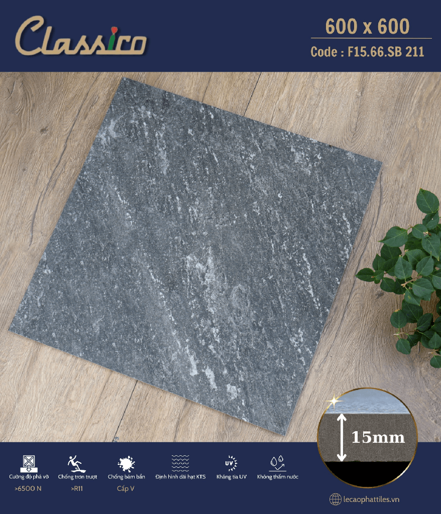Gạch ốp lát Apodio CLASSICO F1566SB211 (Matt) (15mm)