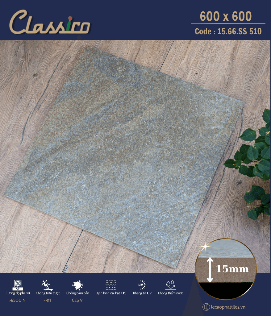 Gạch ốp lát Apodio CLASSICO 1566SS510 (Matt) (15mm)