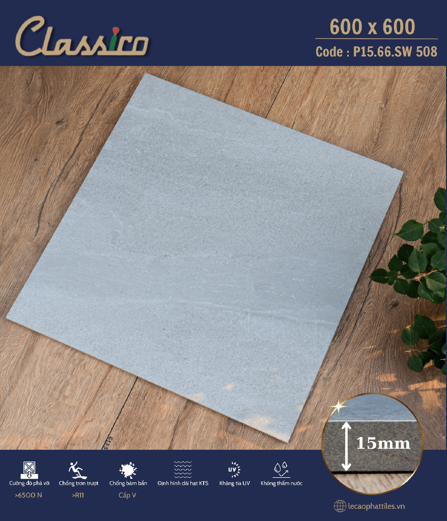 Gạch Apodio CLASSICO P1566SW508 (Mờ) (15mm)