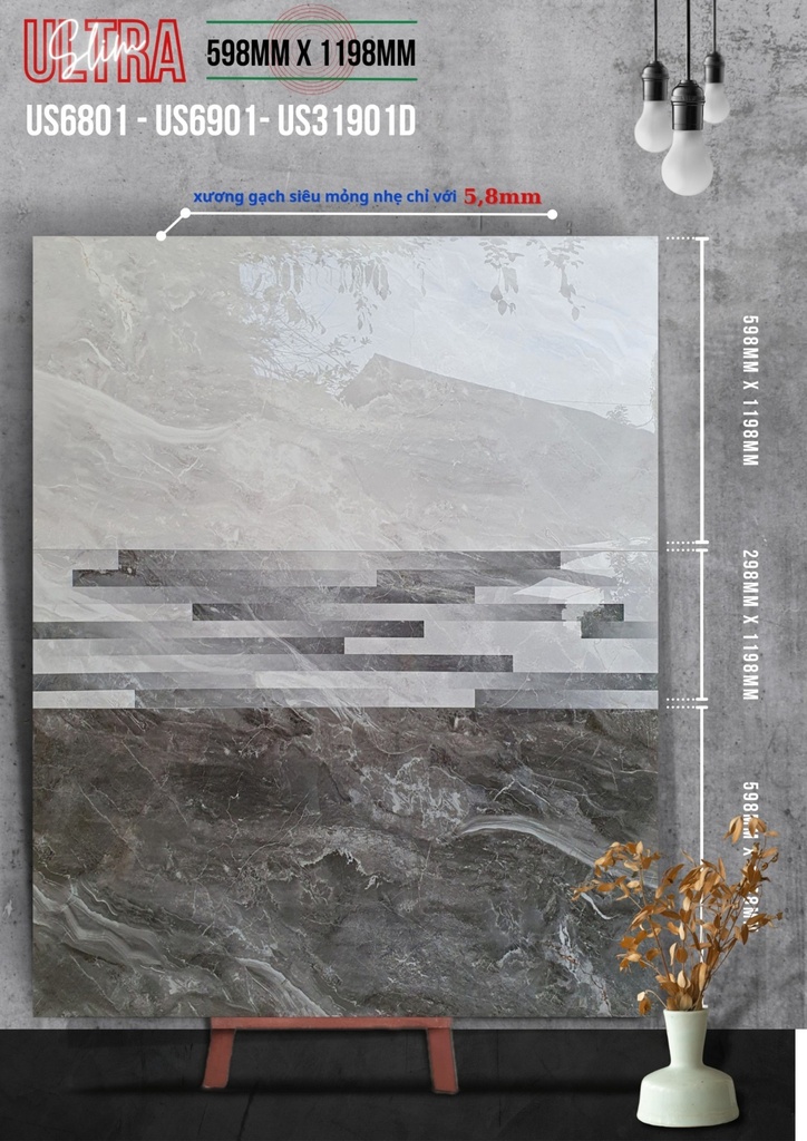Gạch ốp lát Apodio US 6801 US 6901  US 31901D (598x1198x5.8mm)