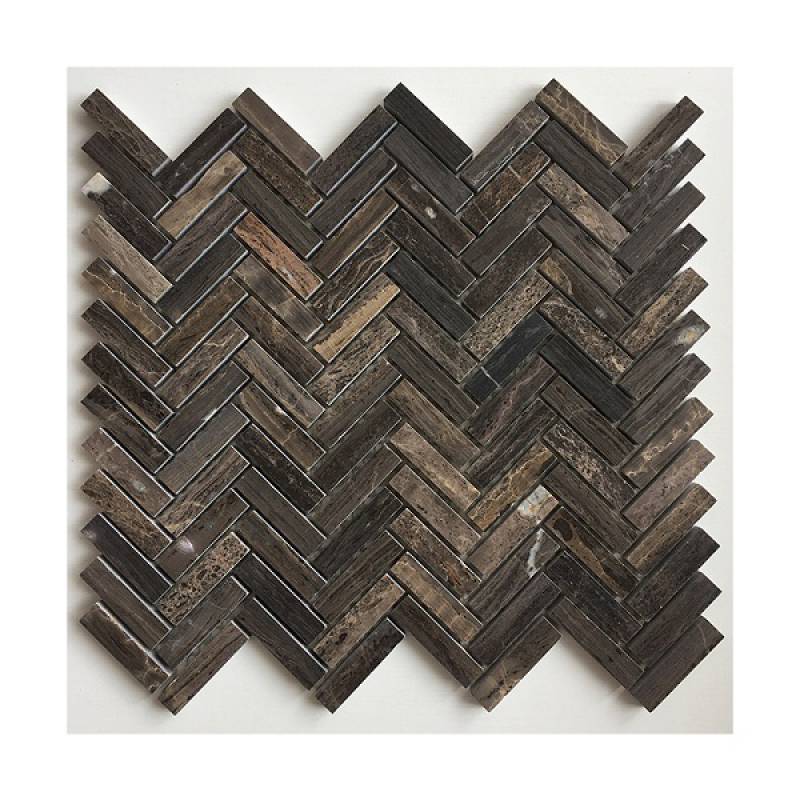 Gạch mosaic đá xương cá 255x280mm 18NS056-1248 màu nâu gỗ