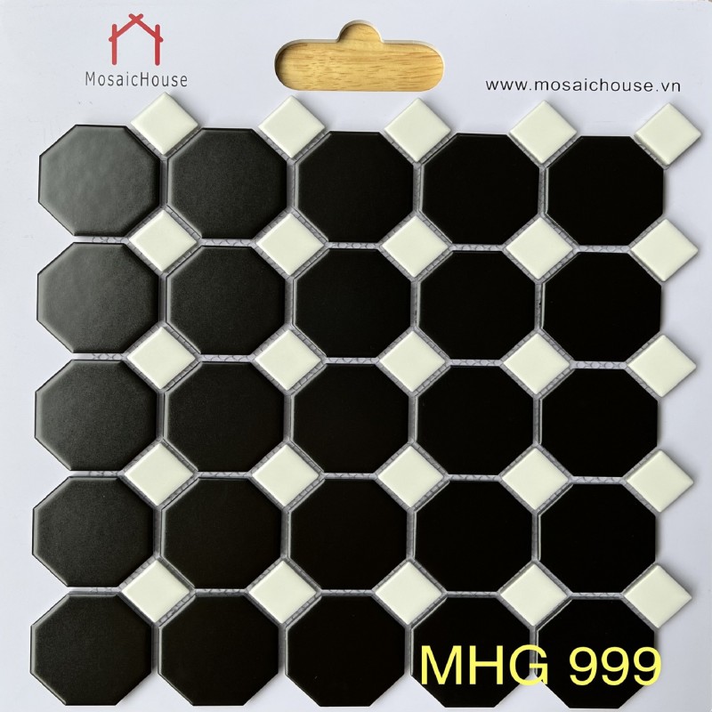Gạch Mosaic Bát Giác Đen