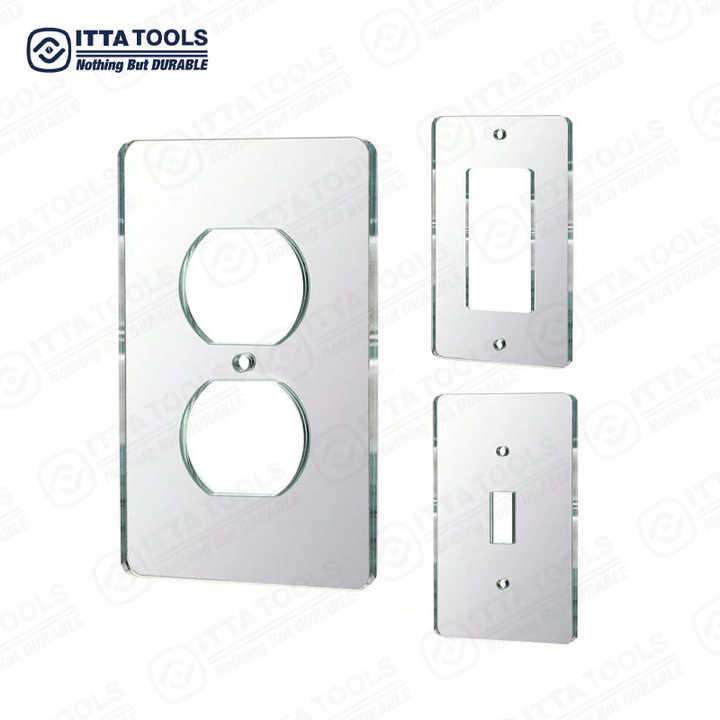 Bảng che công tắc đèn cấp chuyên nghiệp, màu trong suốt, thiết kế kép, gương acrylic