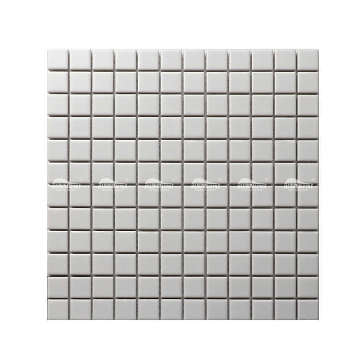 Gạch ốp tường Mosaic men mờ Carrara trắng hiện đại bằng sứ