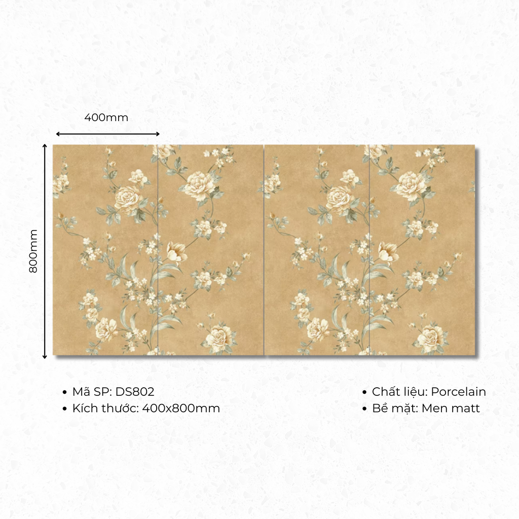 Gạch ốp lát 400x800 mã DS802 (1thùng/ 1.92m2/ 6v/ 36,5kg)  