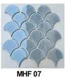 Gạch mosaic vảy cá nhập khẩu, màu xám nhạt, KT vỉ 300x300mm, mã MF07