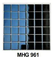 Gạch mosaic gốm đen bóng nhập khẩu, mã MHG961, KT vỉ 306x306mm, KT viên 48x48mm