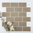 Ốp tường PVC dán tự dính chống thấm nhà bếp, phòng tắm, vòi sen 1mm, 12x12, màu nâu