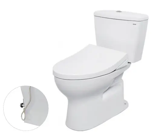 Bàn cầu hai khối, nắp đóng êm kèm vòi rửa nước lạnh TCW1211A CS300DRE4W