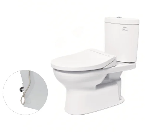 Bàn cầu hai khối, nắp đóng êm kèm vòi rửa nước lạnh TCW07S CS325DRE2W
