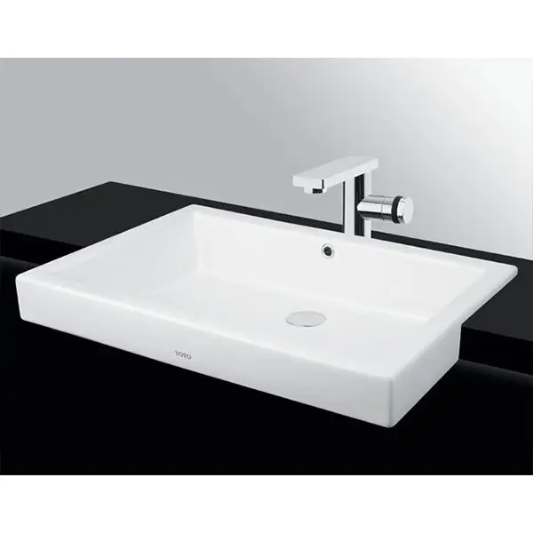 Chậu rửa mặt cao cấp lavabo bán âm bàn LW646JWFW LW646JW-F#W